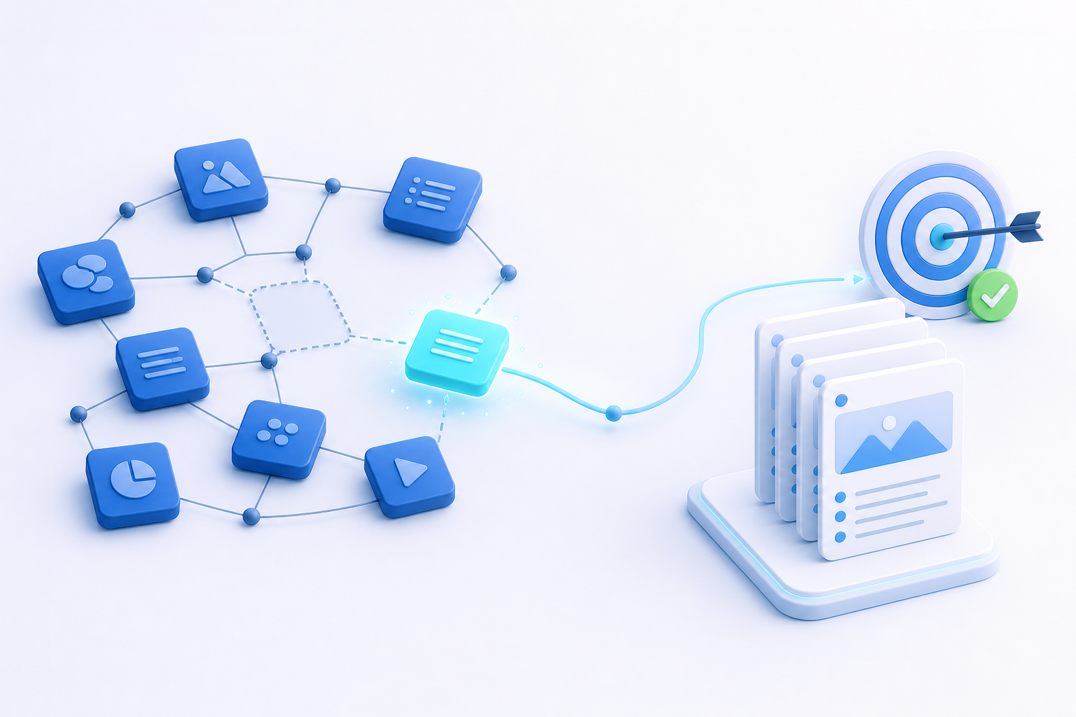 SEO & GEO Optimisation 3 Content gap analysis and page optimisation illustration