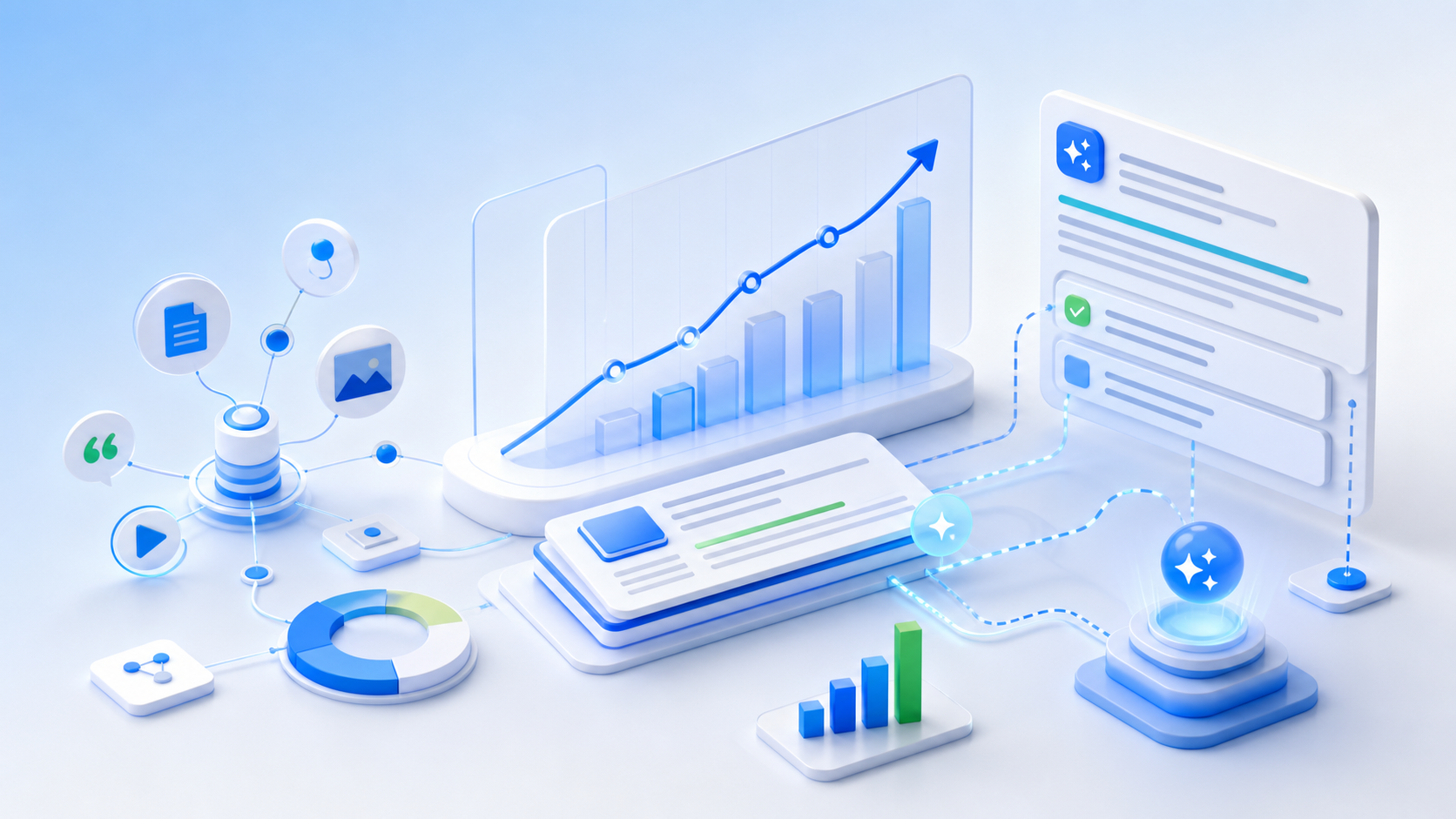 SEO & GEO Optimisation 1 SEO and GEO search visibility analytics illustration