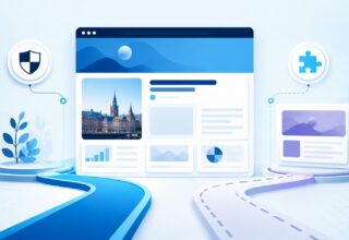 Illustration of a Belgian business website with an independently separated third-party content section